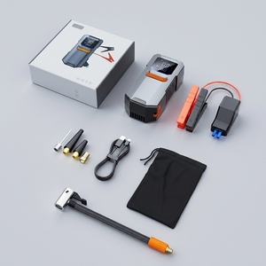 TURUI Démarreur de batterie de voiture 2-en-1 et <span class=keywords><strong>gonfleur</strong></span> de pneus, compresseur d'air 150 PSI, batterie externe portable 6000 mAh, outil de démarrage d'urgence automobile - Product Image 6