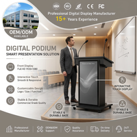 Podio Digital Inteligente Personalizado con Pantalla Táctil Capacitiva de 10 Puntos, Pantalla LCD, Micrófono Dual, Uso en Interiores, CMS Basado en la Nube