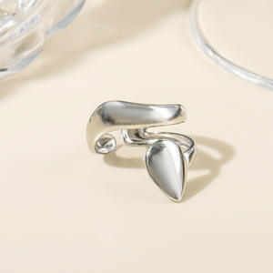 À la mode Double couche en acier inoxydable plaqué sous vide bague bijoux de luxe Design ouvert bague pour femme pour cadeau de fiançailles de mariage - Product Image 3