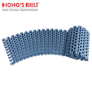 สายพานลำเลียงพลาสติกแบบแยกส่วนสำหรับสายพานลำเลียงอาหารสายพาน500B แบบโค้งของ hongsbelt - Product Image 2