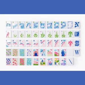 Tuiles de Mahjong américaines de luxe en acrylique monocouche modernes, 160 pièces, écologiques et durables pour l'intérieur. Notes des Présidents sur l'atterrissage sur la Lune - Product Image 1