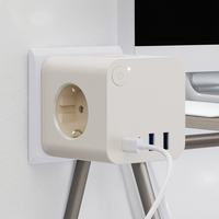 KC/CE Regleta de alimentación estándar de la UE, interruptor inteligente USB PD 25W, enchufe de cubo de carga rápida, nuevo diseño, 3 salidas de CA para uso alemán/coreano