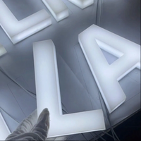 Lettres en acrylique LED miniatures personnalisées double face, sans bordure, 3D, étanches IP65, pour signalétique murale de magasin de voitures, restaurant