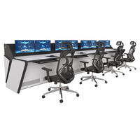 Console de salle de contrôle et de diffusion moderne - Bureaux de centre de commandement écologiques et réglables en hauteur sur mesure