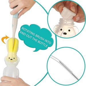 8OZ Honey Bear Straw Cups for Babies with Flexible Straws Cleaning Tools Therapy Sippy <b>Bottles</b> for Speech Feeding Training - Product Image 6