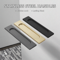 Poignées de porte coulissantes en acier inoxydable de haute qualité, design moderne encastré dissimulé, pour entrée extérieure, hôtel, chambre, centre commercial, entrepôt