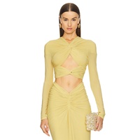 Mode européenne et américaine-Costume sexy en maille à taille haute évidée-Ensemble deux pièces à coupe ajustée pour femmes du commerce extérieur transfrontalier
