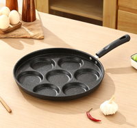 Poêle à petit-déjeuner multi-formes en fonte antiadhésive pour la cuisine domestique, avec grille pour œufs, burgers et steaks, fond en acier inoxydable, pour toute la famille