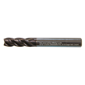 Fraise en carbure monobloc Ttake TA1427 à 4 dents, pas différentié, hélice de 36-38 degrés, revêtue - Product Image 2