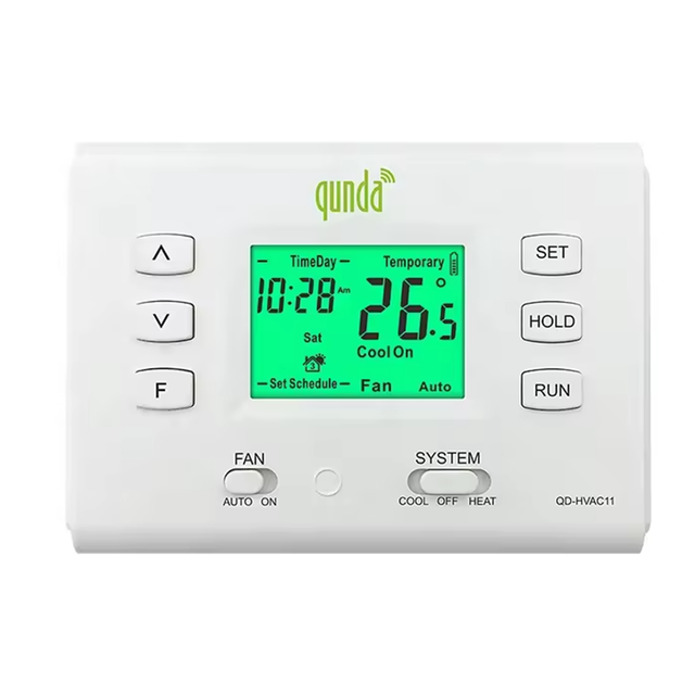 QD-HVAC11 Programmable Digital Thermostat 24 Volt Room Thermostat for Air Conditioner
