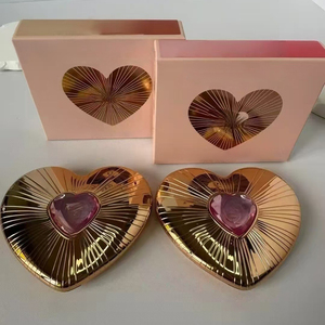 Bulk 13g Two-Tone Heart Blush, Peach Bean Paste Red & Rose Pink Blush <b>Makeup</b> - Product Image 2