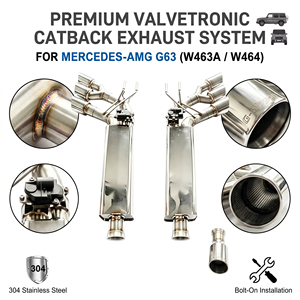 ระบบท่อไอเสียแบบ Catback Vortex Valvetronic สำหรับ Mercedes-AMG G63 W463A W464 แบบ 6 ท่อปลายออกด้านข้าง วัสดุ SS304 ชุดเพิ่มประสิทธิภาพ - Product Image 1