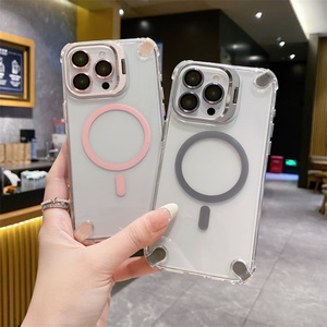 Funda Magnética Transparente con Soporte para Lente y Protección en las Cuatro Esquinas, Antigolpes, para Apple <span class=keywords><strong>iPhone</strong></span> 17 Pro Max 16 - Product Image 2