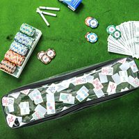 Boîte à carreaux Mahjong avec impression personnalisée Poussoirs de mah-jong transparents Sac à fermeture éclair Cadeaux Boîte de nécessités de jeu en PVC étanche