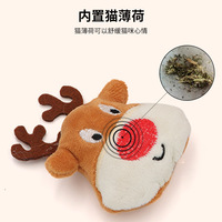 Mainan Kucing Natal Catnip, Boneka Interaktif untuk Digigit, Paket Hemat Mainan Kucing