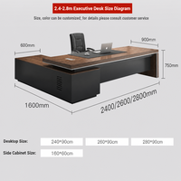 Bureau de direction moderne et simple, grand bureau de travail avec chaise, ensemble de mobilier de bureau
