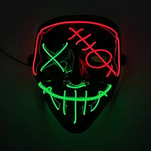 <span class=keywords><strong>Masque</strong></span> de visage néon lumineux sans fil à LED pour Halloween <span class=keywords><strong>Masque</strong></span> de <span class=keywords><strong>pirate</strong></span> lumineux Horreur <span class=keywords><strong>Carnaval</strong></span> Mascara Fournitures pour adultes - Product Image 1
