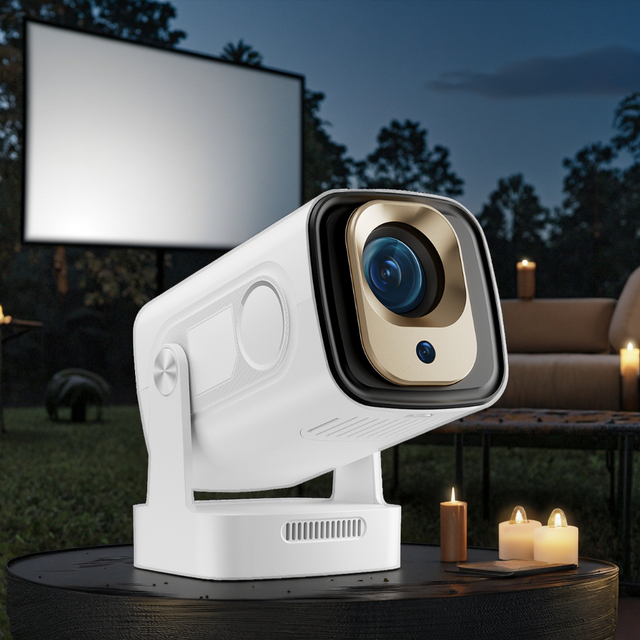 HY260 Pro 1080P LCD Ultra Short Throw Smart Projector 4K Support Android 14 200 ANSI Lumens Outdoor Portable Led Projector
