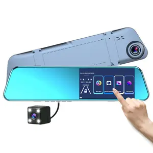 5 pouces miroir Dash Cam écran tactile rétroviseur 1080p Dvr voiture caméra avant et arrière tableau de bord caméra voiture Dvr voiture boîte noire