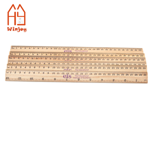 Règle en bois naturel de 30 cm, règle de mesure double face avec logo personnalisé, papeterie scolaire et de bureau pour étudiants, vente en gros - Product Image 1