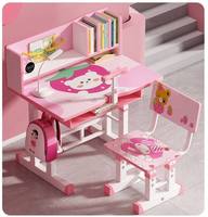 Meubles de bureau et de chaise surélevés pour la maison, très vendus, ensemble de bureaux et de chaises combinés avec bibliothèque pour enfants, dessins animés