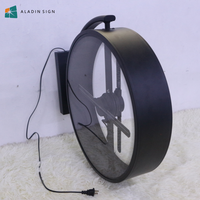 Boîte lumineuse à ventilateur en aluminium holographique 3D, signalisation vidéo double face pour l'éducation en plein air, magasin, salle d'exposition, personnalisation OEM