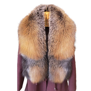 Sciarpa in Vera Pelliccia di Volpe Colorata a Prezzo di Fabbrica, Grande Colletto in Pelliccia Naturale di Volpe - Product Image 1
