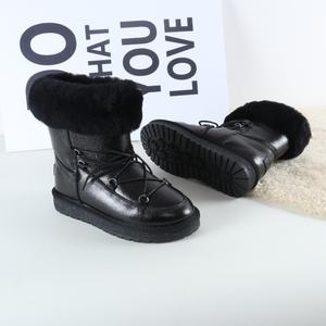 Bottes d'hiver chaudes et confortables <span class=keywords><strong>pour</strong></span> femmes, en cuir véritable, imperméables, antidérapantes, chaussures de neige, détails scintillants, doublure en fausse fourrure, respirantes - Product Image 6