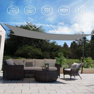 Voile d'ombrage rectangulaire imperméable en polyester 4m x 4m avec protection UV à 98% en polyester pour patio extérieur et jardin - Product Image 5