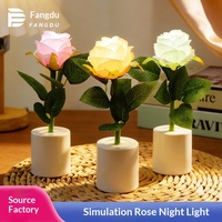 Lampu Tidur LED Mawar YIDA Best Seller, Hadiah Hari Valentine, Lampu Pot Bunga, Lampu Meja Suasana Hati, Bunga Kreatif