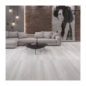 Carreau de porcelaine industriel aspect travertin 600x1200, effet pierre gris clair pour loft moderne et sol d'appartement - Product Image 3