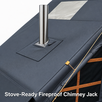 Tente de camping gonflable à gonflage rapide - Cabane de glamping imperméable 3000 mm avec cheminée pour l'extérieur (États-Unis et UE)