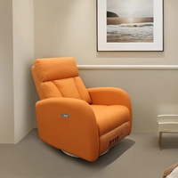 Fauteuil inclinable manuel moderne en tissu, pivotant et à bascule, sans accoudoirs, avec dossier croisé
