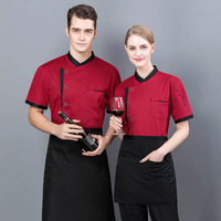 Vente Chaude Uniforme de Travail Personnalisé pour Personnel Serveur Serveuse Hôtellerie Restaurant Café Bar, Chemise de Travail Manches Courtes, Veste de Cuisinier