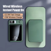 Batterie externe sans fil 3-en-1 ABS 15W avec logo personnalisé, chargeur mince 5000 mAh, batterie externe magnétique 10000 mAh avec câble
