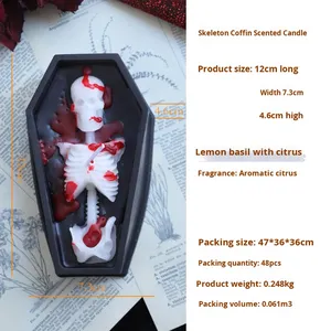 Handmade Modern Aromatherapy <strong>Skull</strong> <strong>Candle</strong> for Home Decor Halloween Coffin Ghost House Cross-Border Atmosphere for Halloween - Product Image 6