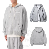 Sweat à capuche zippé pour homme, logo personnalisé, vintage, luxe, haute qualité, 100% coton, molleton lourd, streetwear