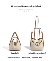 Sac seau en cuir véritable ODM OEM personnalisé 2026, nouvelle collection, style urbain épuré, sac à main femme en forme de panier avec fermeture à boucle et blocs de couleur