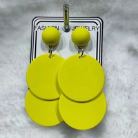 Nouvelle conception d'usine, boucles d'oreilles tendance néon années 80 et 90, écologiques, élégantes, grandes boucles d'oreilles pour fête, cadeau