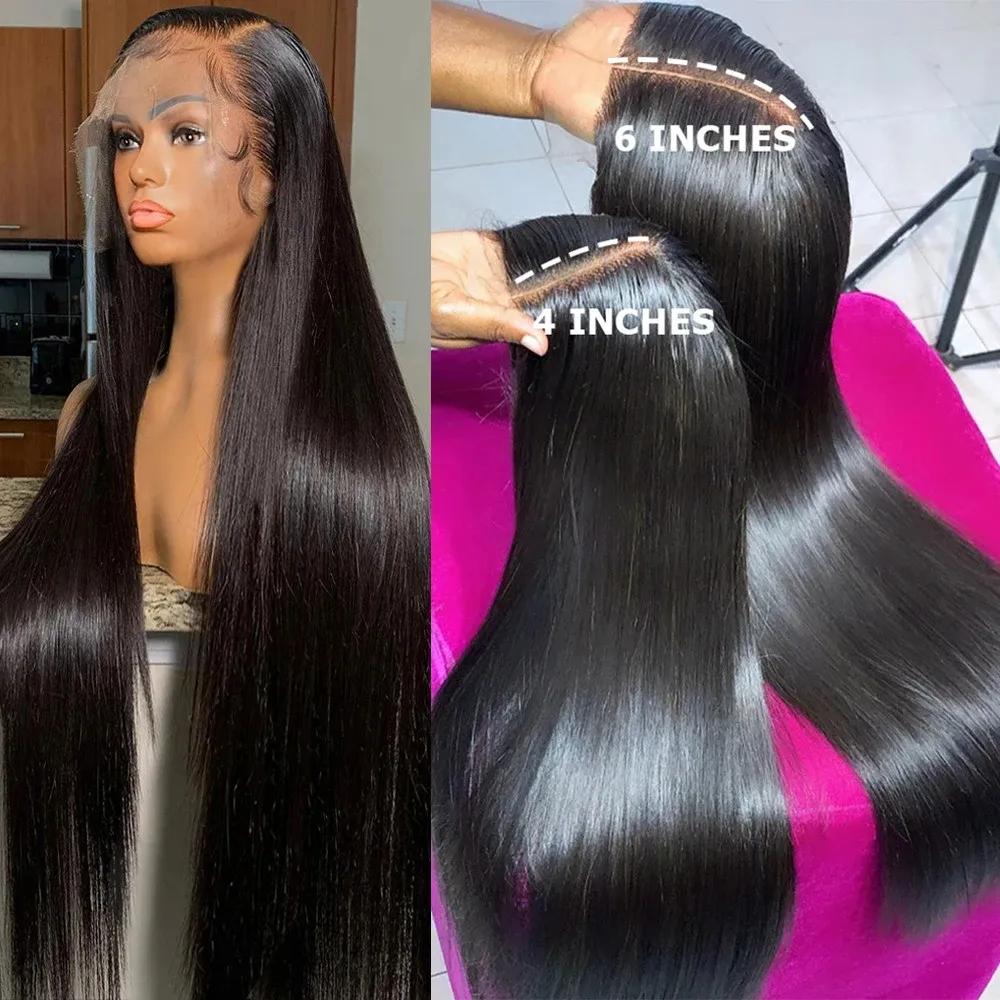Top quality 12a grade virgin human hair wig pre pluck cheap 13x6 hd lace front wig glueless 28" raw vietnamese bone straight wig