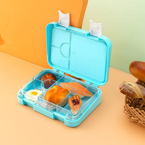 Oumego Boîte à lunch Bento en plastique étanche à 4 compartiments pour l'école pour enfants et adultes - Product Image 6