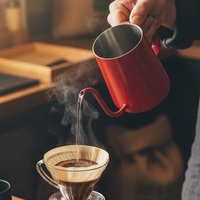 Petite bouilloire à café à bec col de cygne, 12oz/350ml, bec verseur long et étroit, en acier inoxydable, pour café et thé