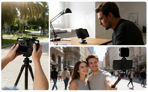 Soporte Giratorio 360 Grados para Teléfono con Clip para Selfies en Vivo, Adaptador de Montaje para Celular con Base QR Acra para Escritorio y Vlogging - Product Image 6