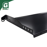 Geteknet Étagère de montage en rack pour serveur en acier fixe de 19 pouces RAL9005 NOIR/GREY Capacité 1U/2U/3U Compatible avec les armoires de 800 mm