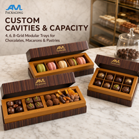 Boîtes rigides en carton personnalisées biodégradables de qualité alimentaire pour truffes, biscuits, bonbons, cadeaux, avec séparateur et pelliculage mat