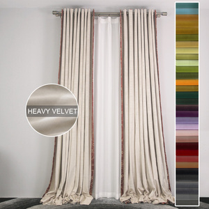 Rideaux occultants en tulle pour salon et chambre à coucher, confortables, à plis plats, Pazia, occultants, crème - Product Image 1