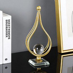Mueble para TV de Estilo Nórdico Minimalista, Decoración con Bola de Cristal para Sala de Estar, Bola de Cristal, Artesanía en Metal - Product Image 3