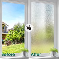 Statisch haftende, kleberfreie, mattierte PVC-Fensterfolie mit 3D-Laser-Mimosa-Blattmuster, Sichtschutz, umweltfreundlich, wärmeisolierend, Dekor