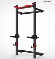 Rack de musculation mural pliable 75x75mm, cage à squats robuste, barre de traction multi-prise, découpe laser, usage commercial/privé, capacité 70kg