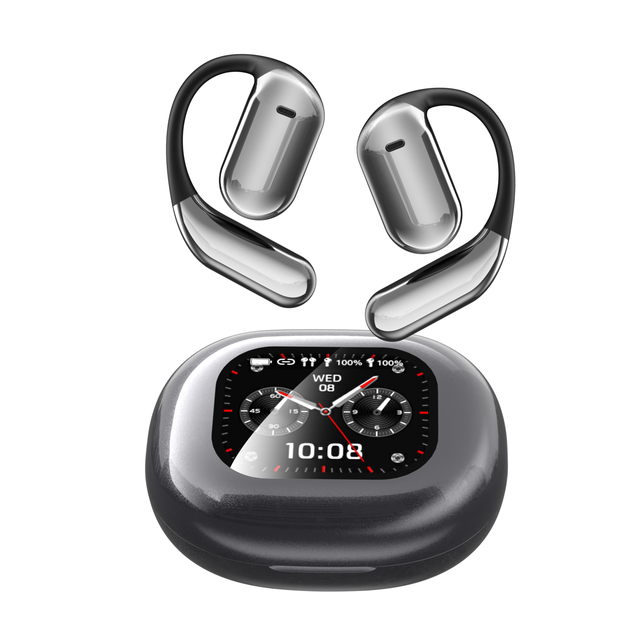 High Quality Wireless Earbuds LED Digital Screen TWS Earphones with Open Ear AI Translation for Sports Hanging Design Headphones